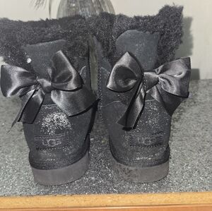UGG Black Sparkle/metallic Winter Boots Size 9. Worn One Time.